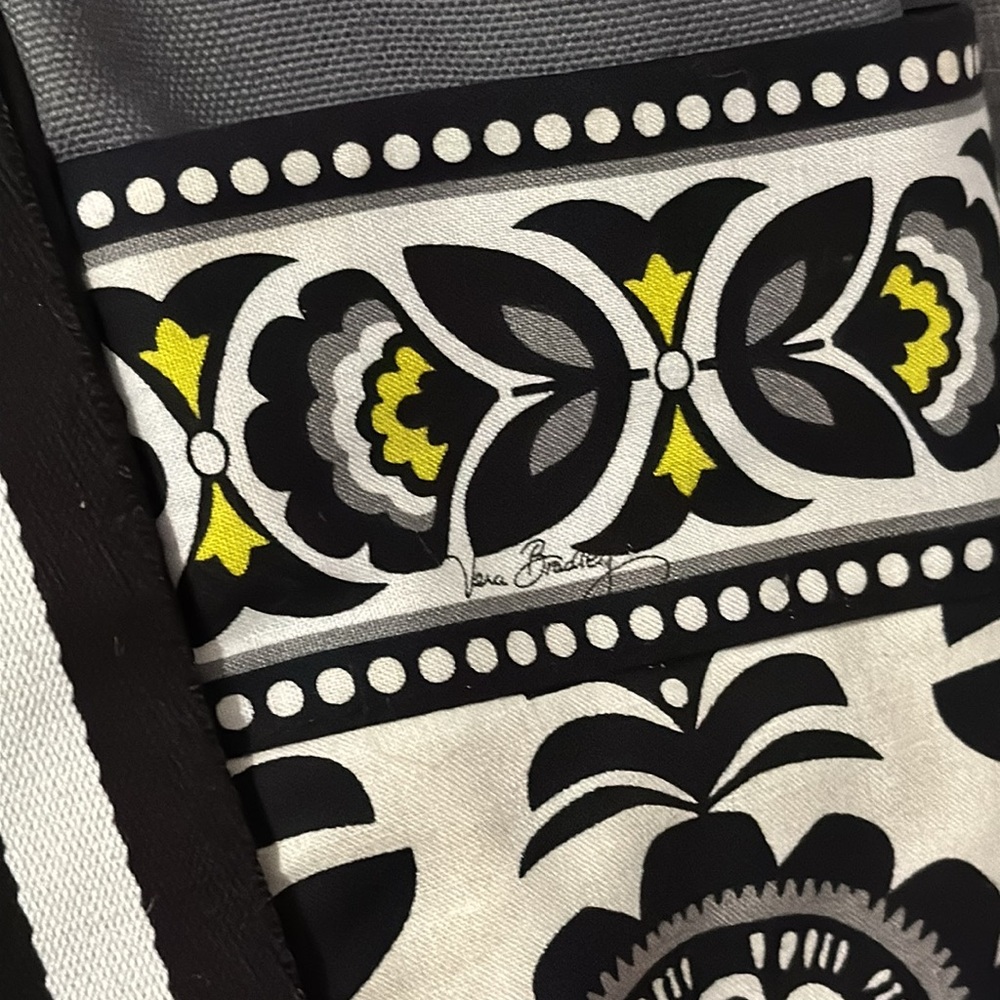 Large Vera Bradley Tote Bag-Black/White/Gray-Open Top-Reusable Bag Included-GUC - Picture 4 of 16